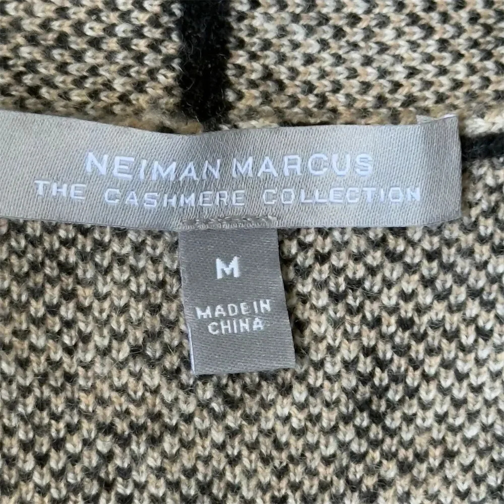$495 Neiman Marcus Leopard Print Cashmere Collection Cardigan M Ruffle Mob Wife